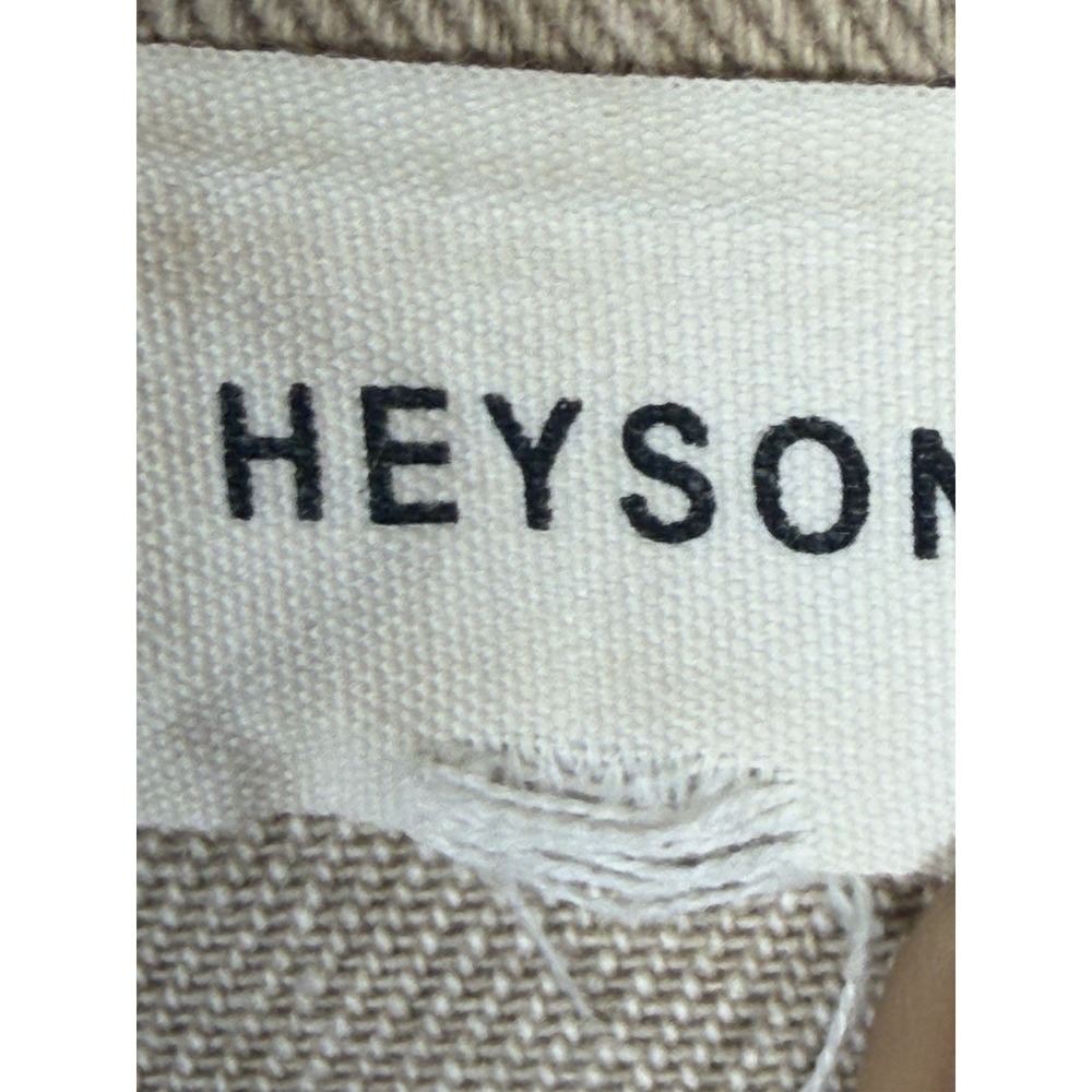 Heyson Womens Beige Fringe Sz L Western Boho Shacket Distressed Jeans Jacket - Picture 5 of 6